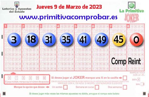 COMPROBAR PRIMITIVA Del Jueves 9 De Marzo De 2023