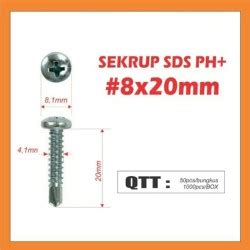 Jual No 6x20mm Sekrup SDS FH Self Drilling Screw Flat Head Isi