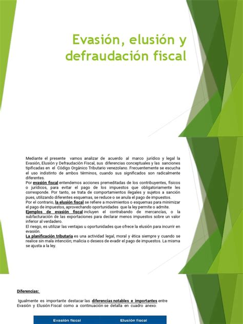 Diferencias Entre Evasión Fiscal Elusión Fiscal Y Defraudación Fiscal