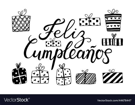 Feliz Cumpleanos Happy Birthday In Spanish Vector Image