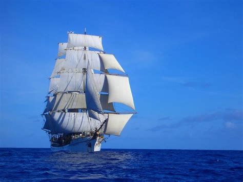 In Full Sail Beautiful Blue World Sailing Tall Ships Sailing Vessel