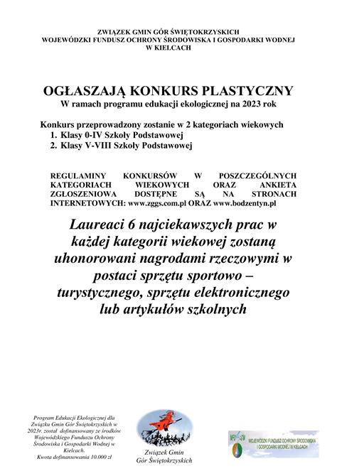 UMiG Bodzentyn Konkurs Plastyczny Rok bez smogu w Górach