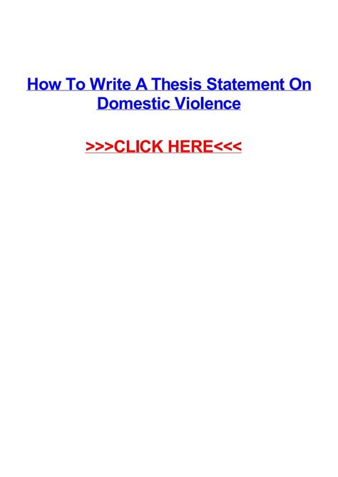 How To Write A Thesis Statement On Domestic Violence By Codykcgyo Issuu