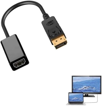 WARRKY 4K Adaptateur DisplayPort Vers HDMI 1440P 60Hz 1080P 120Hz