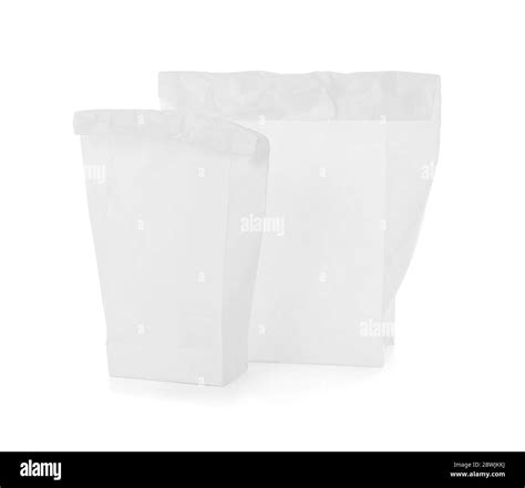 Paper Bags On White Background Stock Photo Alamy