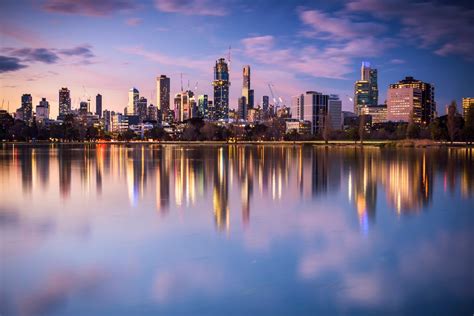 Melbourne Skyline At Night