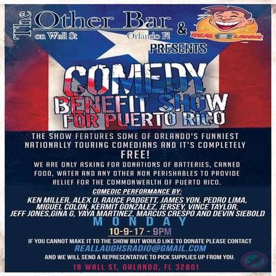 Comedy Benefit Show For Puerto Rico - A QUARTER AND A DREAM PICTURES