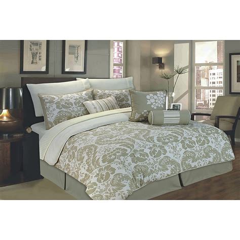 Carey 11 Piece Taupe Queen Comforter Set In The Bedding Sets Department