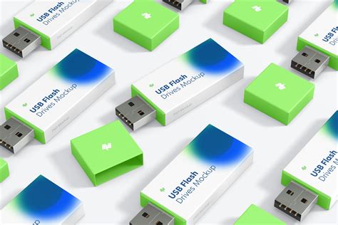 Plastic Usb Flash Drives Set Psd Mockup Original Mockups