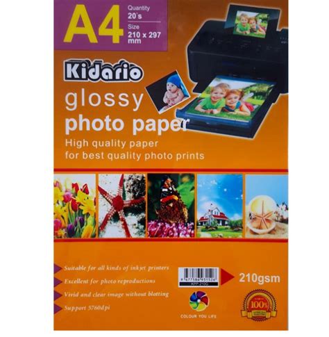 Kidario 210gsm Glossy Photo Paper 20spack Lazada