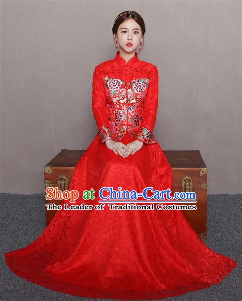 Traditional Ancient Chinese Wedding Costume Handmade Delicacy