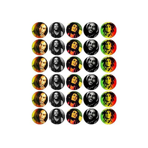 Buy 30 Bob Marley Reggae Cupcake Toppers Edible Wafer Paper Fairy Cake