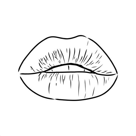 Premium Vector Sexy Plump Lips Kiss Pink Watercolor And Line Art