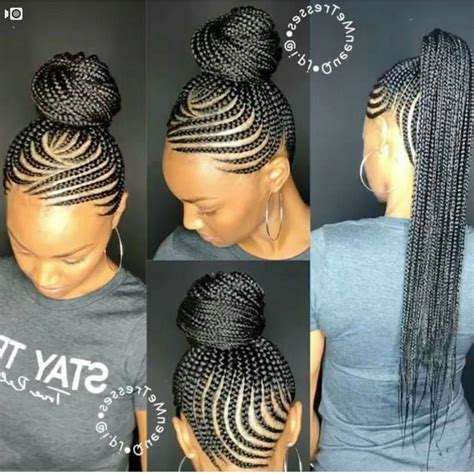 15 Inspirations Cornrows With High Twisted Bun