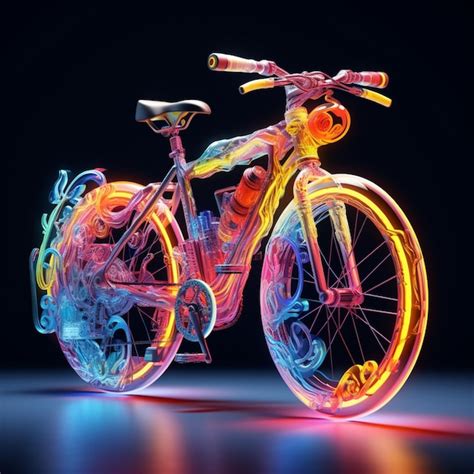 Una Bicicleta De Colores Brillantes Con Una Rueda Brillante Y Un Fondo