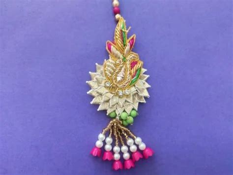 Bhaiya Bhabhi Rakhis Moli Thread Gota Patti Style Designer Pair Rakhi