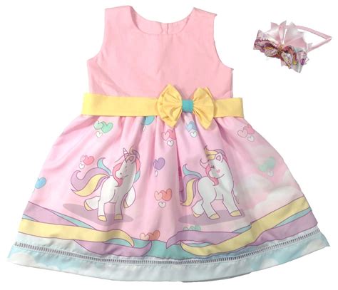 Vestido Roupa Festa Unicornio Infantil Frete Gratis Tiara R 142 00