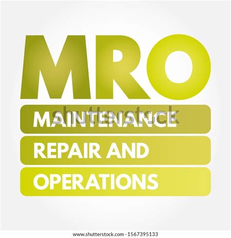 Mro Maintenance Repair Operations Acronym Business Stock Vector