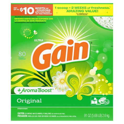 Gain Original 80 Loads Powder Laundry Detergent 91 Oz