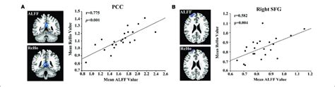 Correlations Between The Alff And Reho Values In The A Posterior