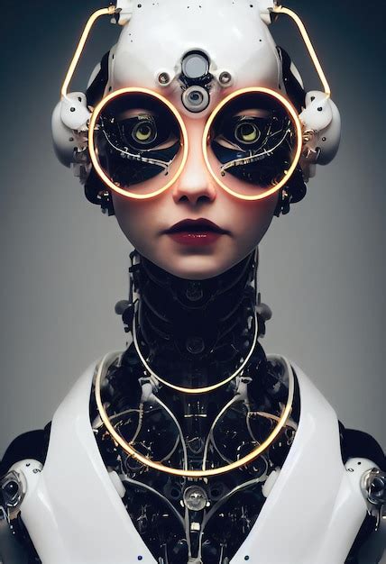 Portrait D Un Robot Futuriste Un Fantasme Cyberpunk Artistique