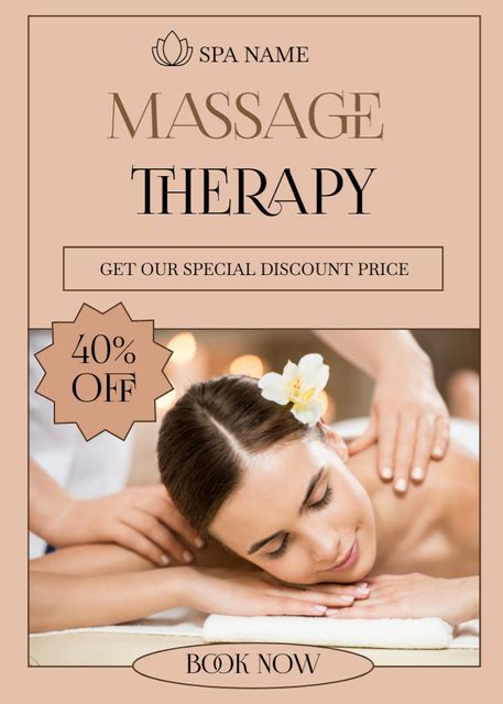 Offering Relaxing Massages And Body Treatments Online Flyer Template