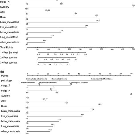 Nomograms To Predict The 1 2 And 3 Year Overall Survival OS And