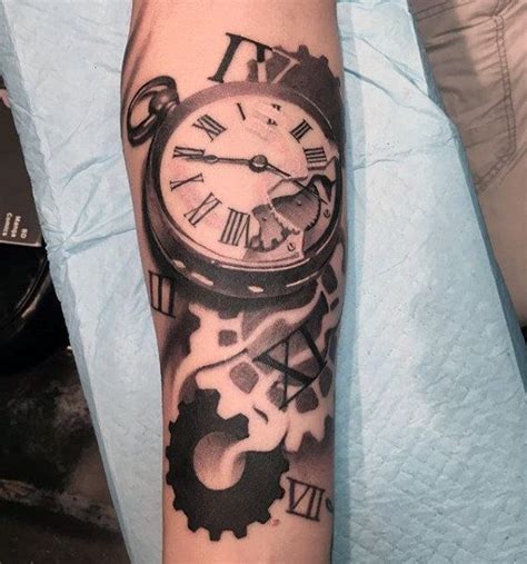 Amazing Pocket Watch Tattoo Designs For Men Guide Pocket