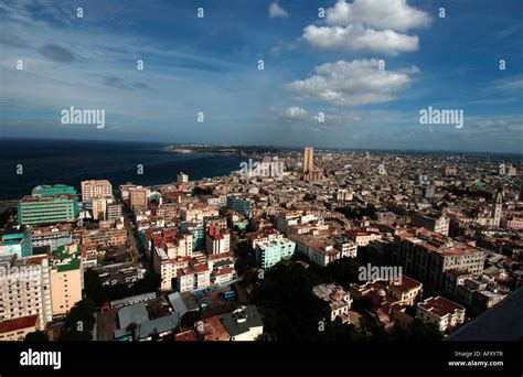 Cuba aerial view of Vedado and centro Havana from the hotel Tryp Habana ...