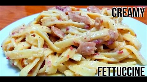 Easy Creamy Cheesy Fettuccine Resep Creamy Pasta Fettucini Youtube