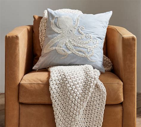 Octopus Embroidered Throw Pillow Pottery Barn