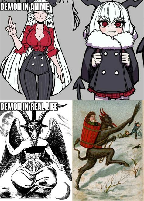 Four Different Anime Characters With Caption That Says Demon In Anime