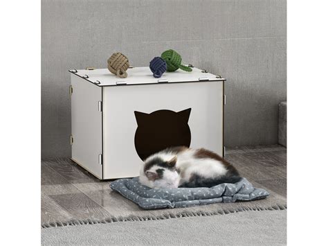 Casota Para Gatos EN CASA 30 X 40 X 35 Cm MDF Branco Worten Pt