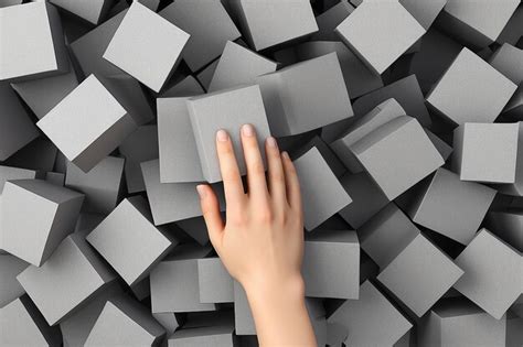 Premium Photo D Render Of Hand Surrounded By Gray Squares Stock