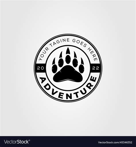 Vintage Grizzly Paws Or Bear Claw Logo Design Vector Image