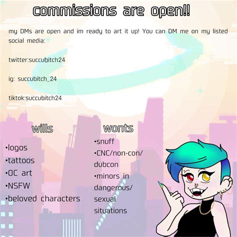 PC Comms Open On Twitter RT Succubitch24 New CommissionSheet