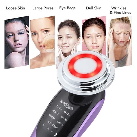 7 In 1 Face Lift Devices Ems Rf Microcurrent Skin Rejuvenation Facial Massager Light Therapy