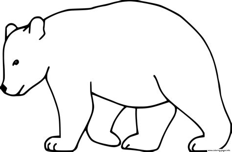 Simple Walking Brown Bear Coloring Page Printable