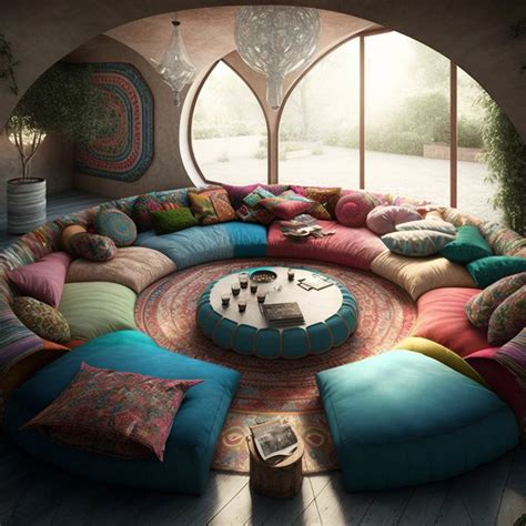 Bohemian Style Conversation Pit - Whimsical and Cozy Home Decor