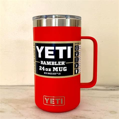 Yeti Kitchen Yeti Rambler 24 Oz Travel Mug Rescue Red Limited