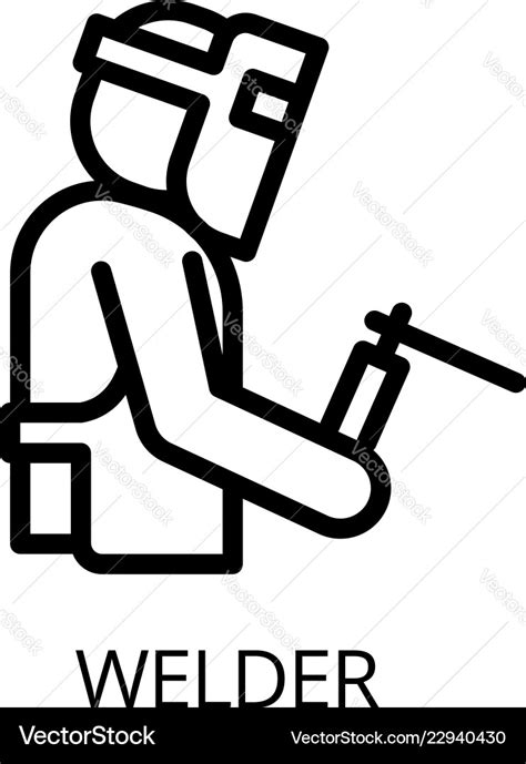 Welder Icon Outline Style Royalty Free Vector Image