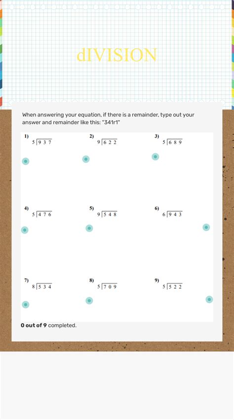 Division Interactive Worksheet By Caitlyn Way Wizer Me