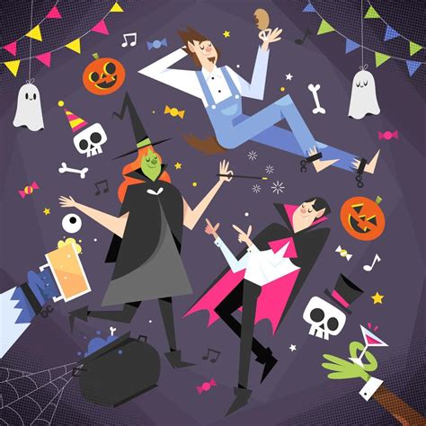 Have A Halloween Party With Your Friends 12433931 Vector Art at Vecteezy