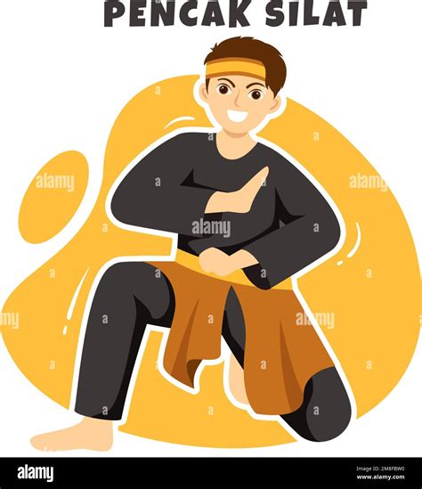 Pencak Silat Sport Illustration With People Pose Martial Artist From