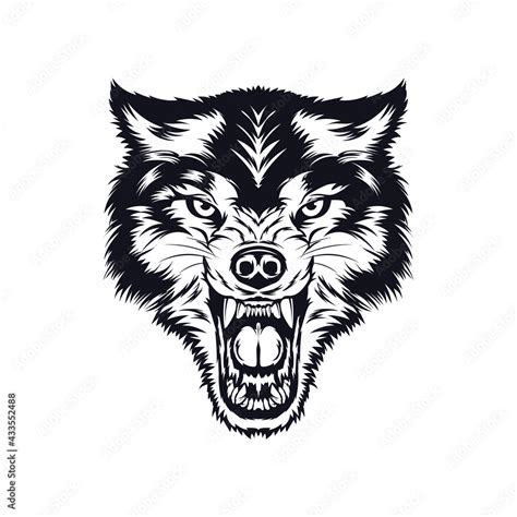 Angry Wolf Vector Illustration In Hand Drawn Style Perfect For Tshirt