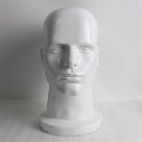 White Fiberglass Male Mannequin Head For Sunglass Wig And Hat Disply