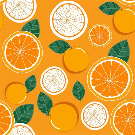 Premium Vector Orange Seamless Pattern