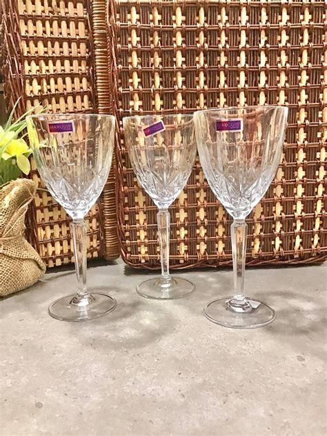 3 Marquis By Waterford Wine Glasses With A Brilliant Design Etsy