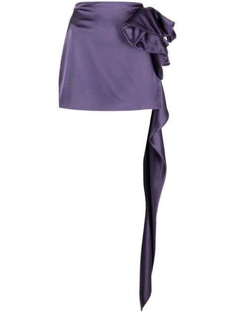 Buy Concepto Applique Detail Satin Finish Skirt Purple At Off