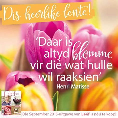 Heerlike Lente Heerlike Lente Goeie More Afrikaans Quotes